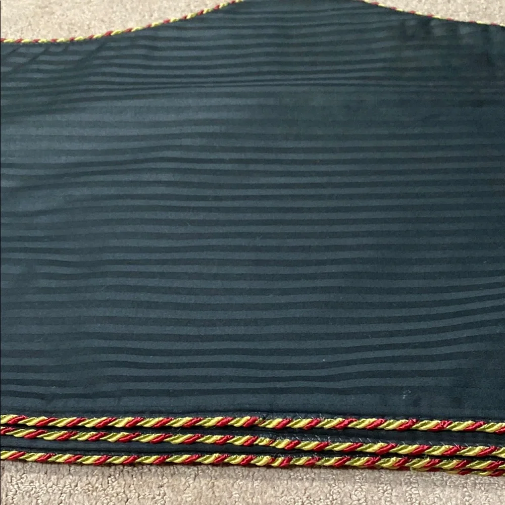 Elegant Burgundy and Green Patterned Textile Placemats Dining